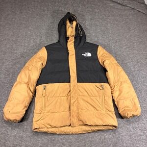 The North Face Puffer Jacket Boys‎ Small 7/8 Brown Black 600 Down Distressed